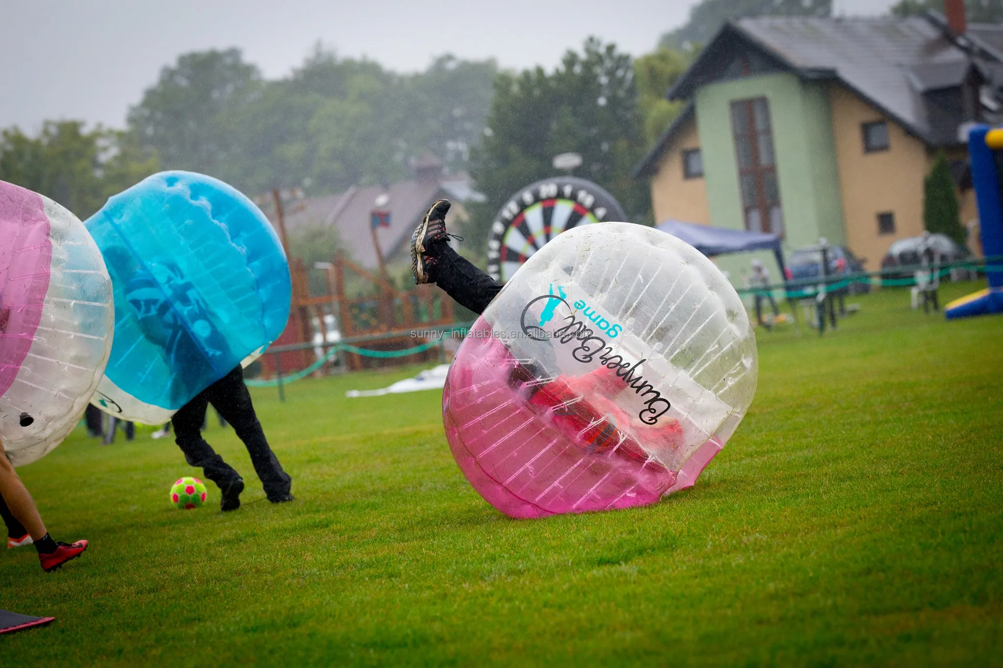Group Activities Play Adult Tpu / Pvc Body Zorb Bumper Ball Suit Colored Inflatable Football Game Bumper Ball