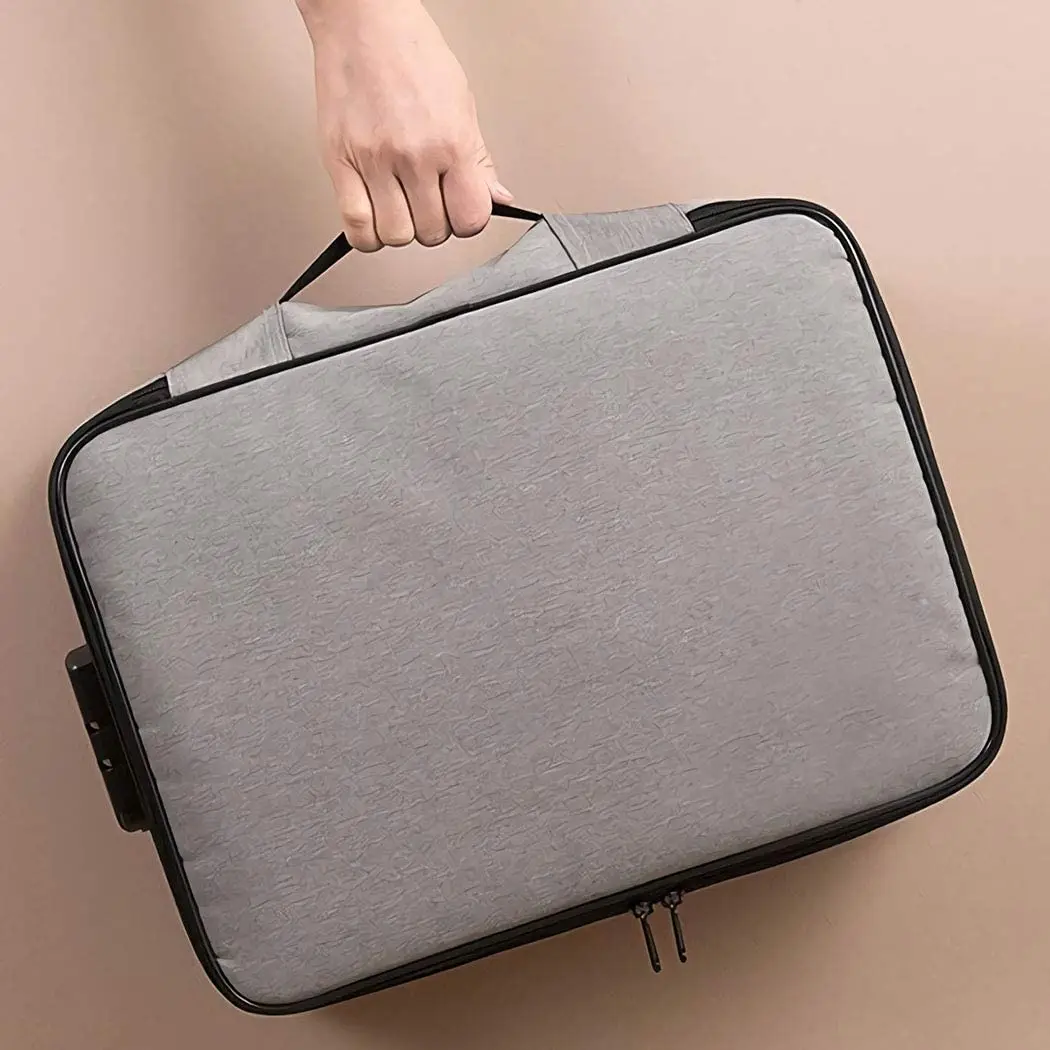 Oxford Waterproof Document Bag Zipper Closure Portable Filing Pouch File Pocket Organizer