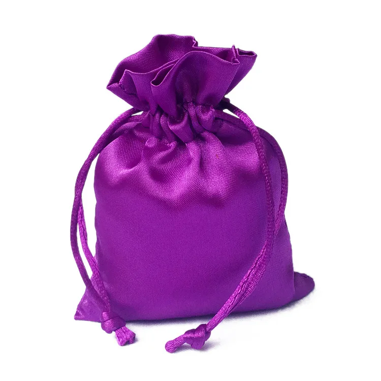 Satin drawstring bag custom logo satin wig bags with satin human weave hair gift storage bundle bag