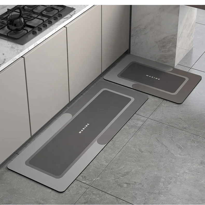 Bathroom Ultra Thin Bath Rug  memory foam bath mat Absorbent Shower diatomite mat