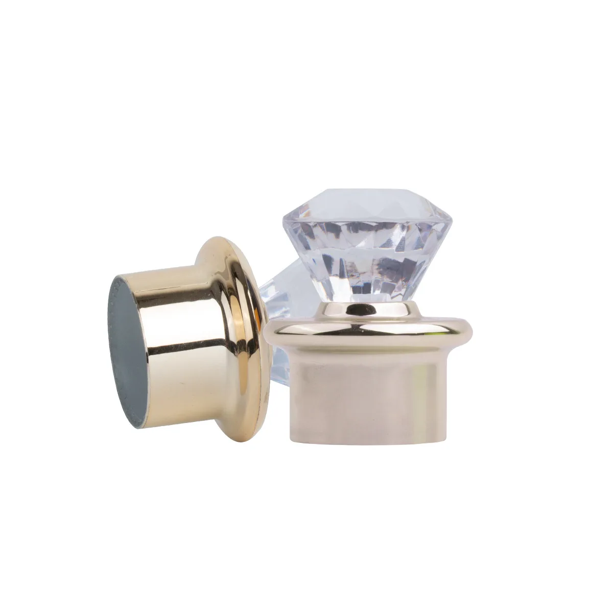Surlyn Diamonds Transparent Top Shiny Transparent Perfume Bottle Cap with Silver or Gold Ring diamond bottle cap acrylic materi
