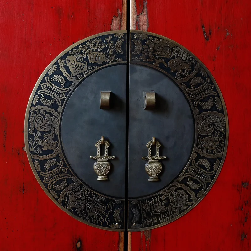 Chinese China sinocurio furniture wardrobe antique customized wardrobe big space wooden decorative wardrobe