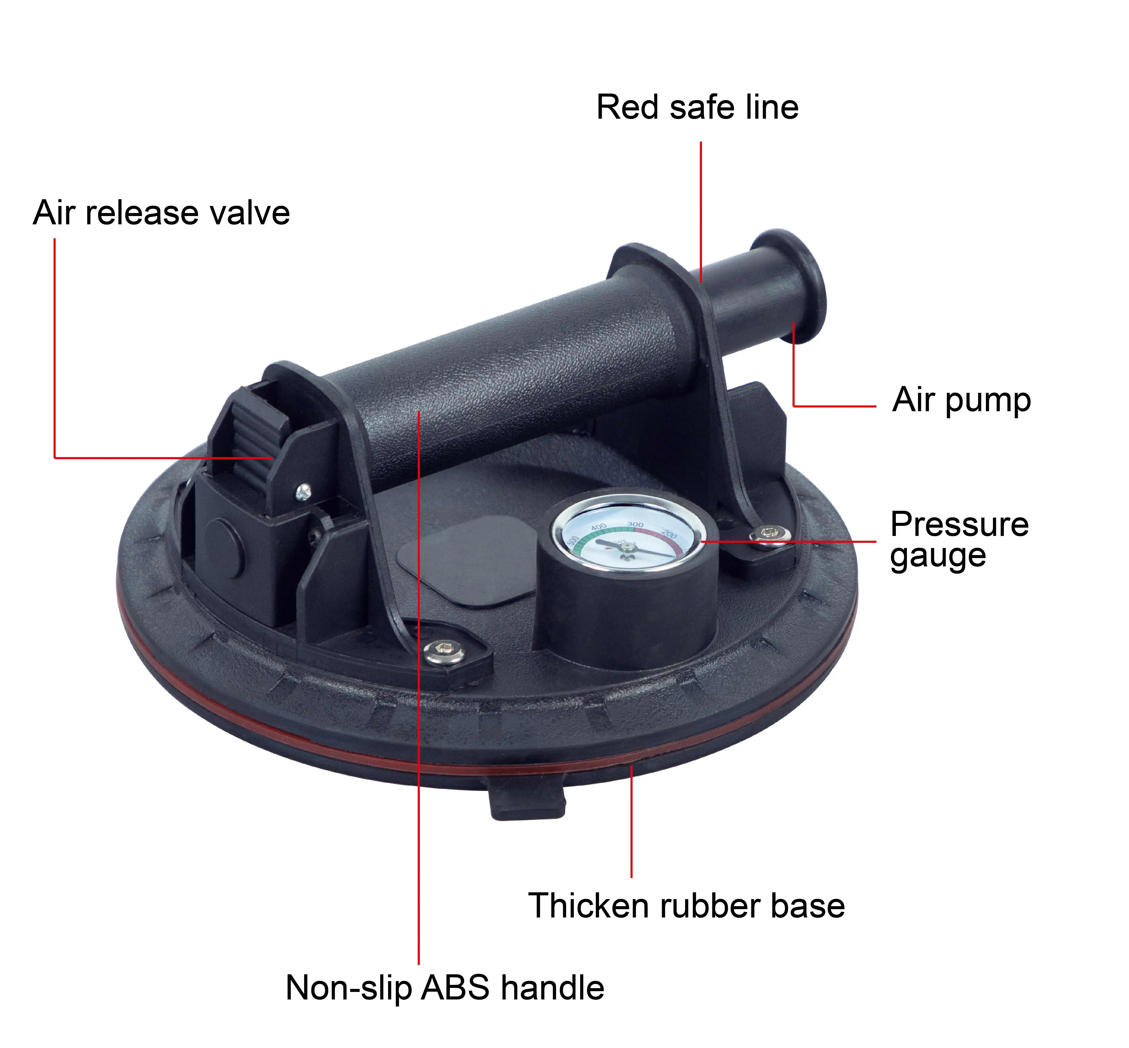 SALI new arrived 8 inch 200kg heavy duty powerful rubber vacuum suction cup for glass