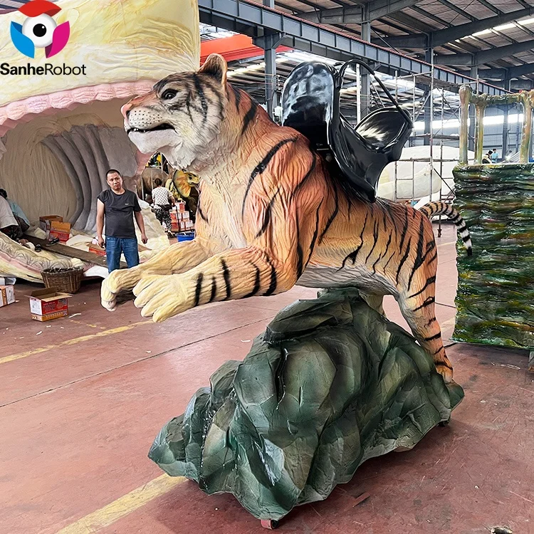 Flexible Action Tiger Animal Riding Game Model for Sale Ride on Animatronic Animal ride animatronic models video games for kids