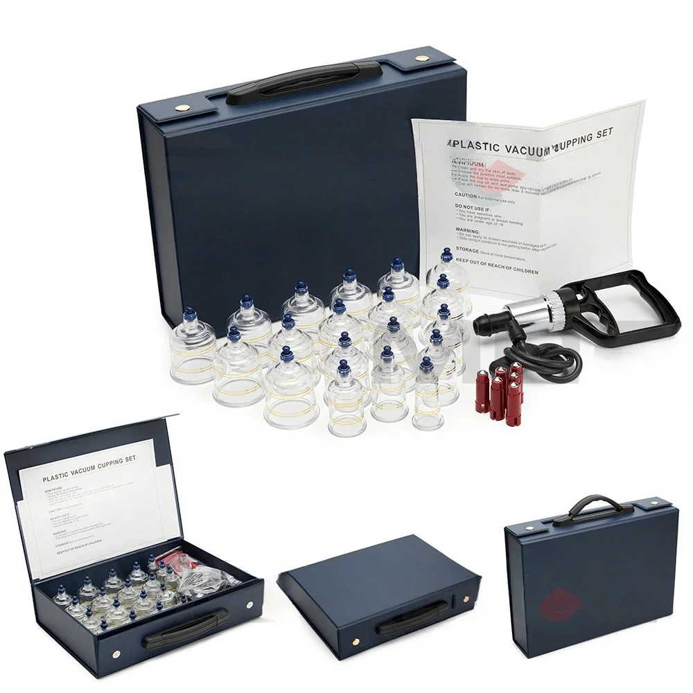 High quality Traditional Chinese Medical Vacuum hijam Cupping Set Kit 19 cups