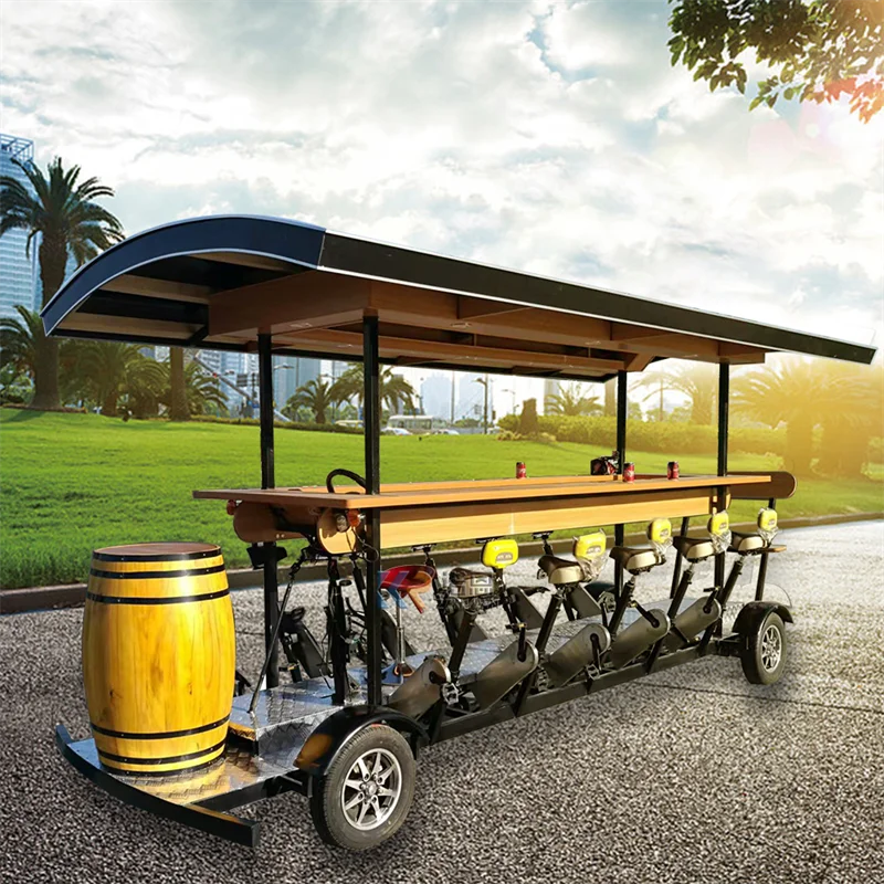 Luxury electric pedal dual drive New Single Speed Modern Electric Sightseeing Mini Bus Leisure Special City Beer Tourist