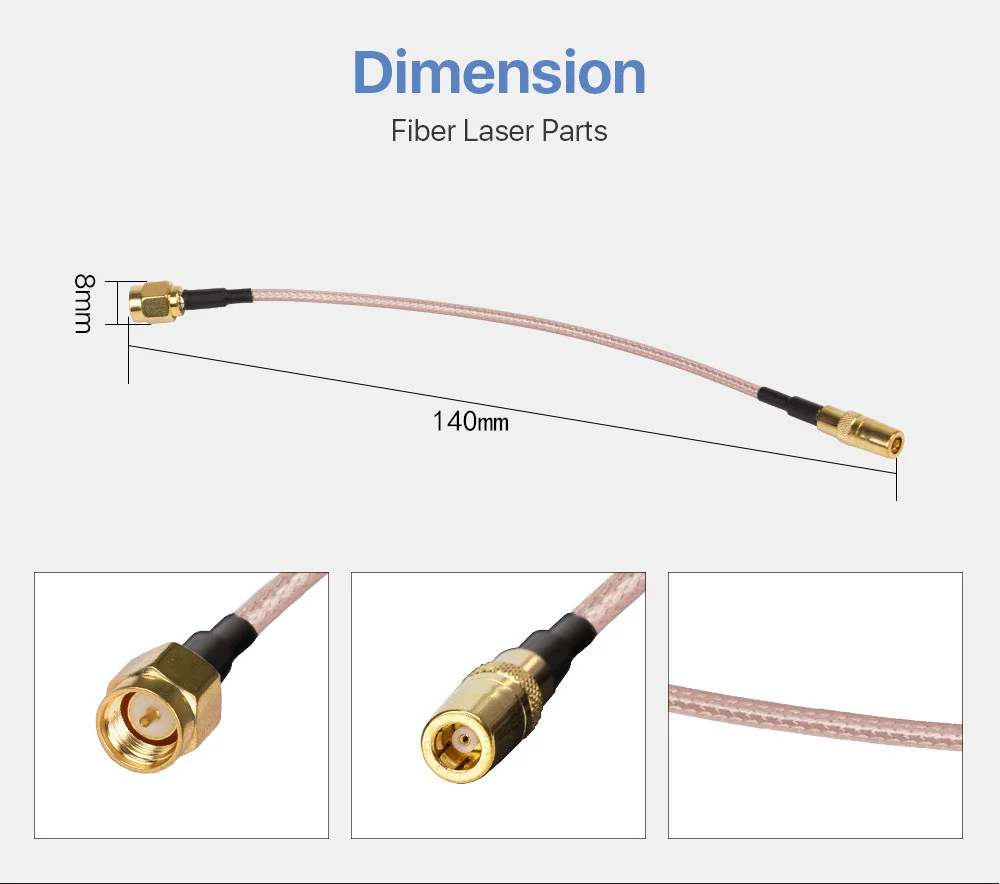 Raytools 14cm laser ride height sensor fiber laser parts RF cable for cutting machine head laser line sensor