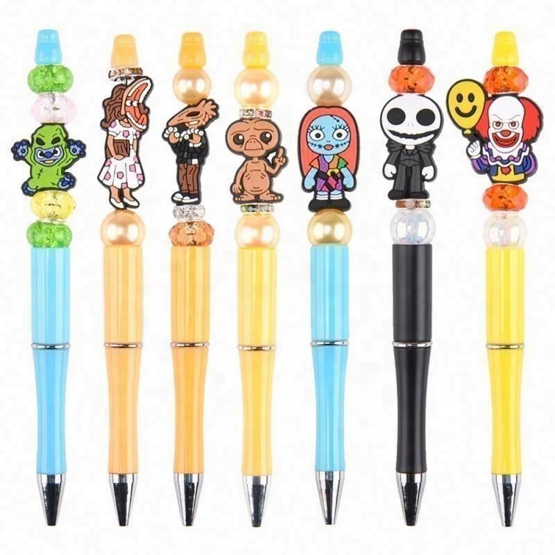 2023 custom high quality 3d pvc pen topper promotional focal beads for making tops accessories