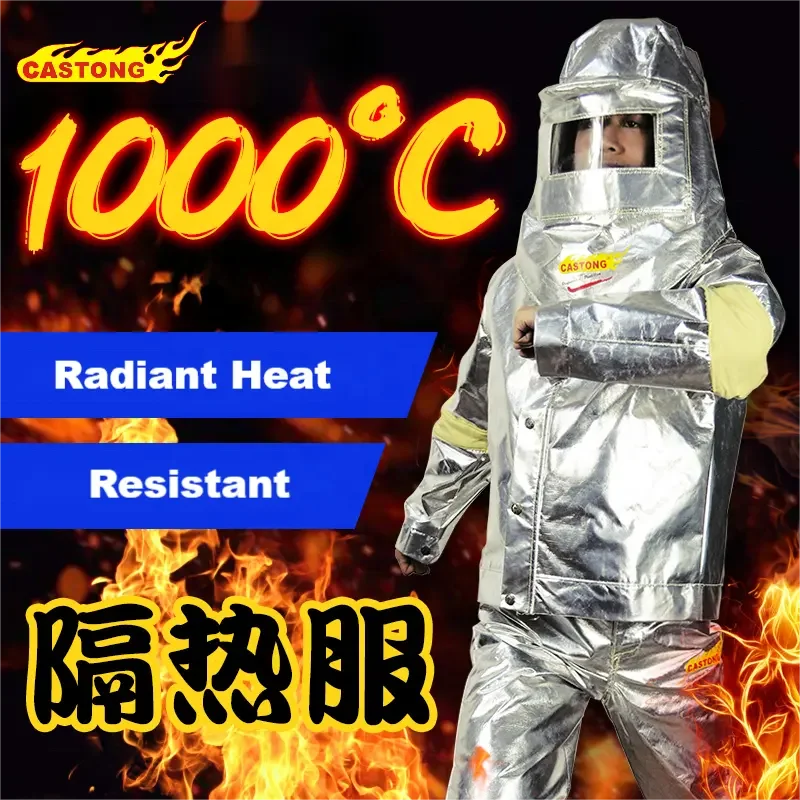 Safety vest Wholesale Aluminized Fire Resistant Uniform 1000 Degree Aluminum Foil Heat Resistance Suit