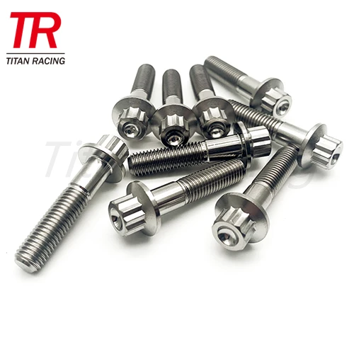 Customized m7x32 wheel bolt Gr5 titanium alloy split rim wheel hub 12 point flange bolt