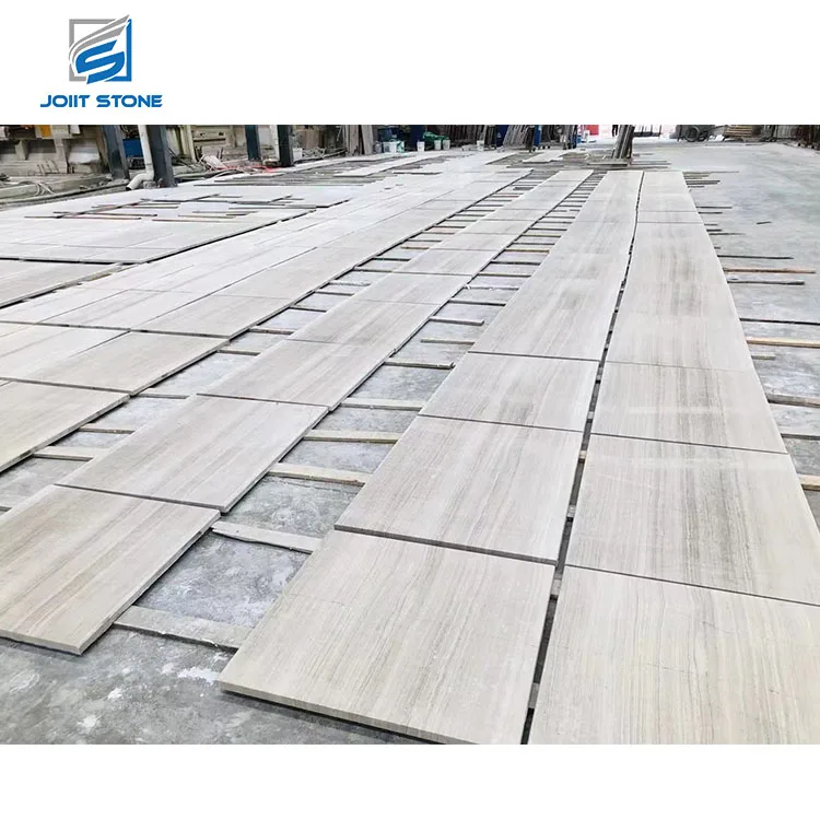 Hot Selling Natural White Wooden Vein Marble Interior Tile