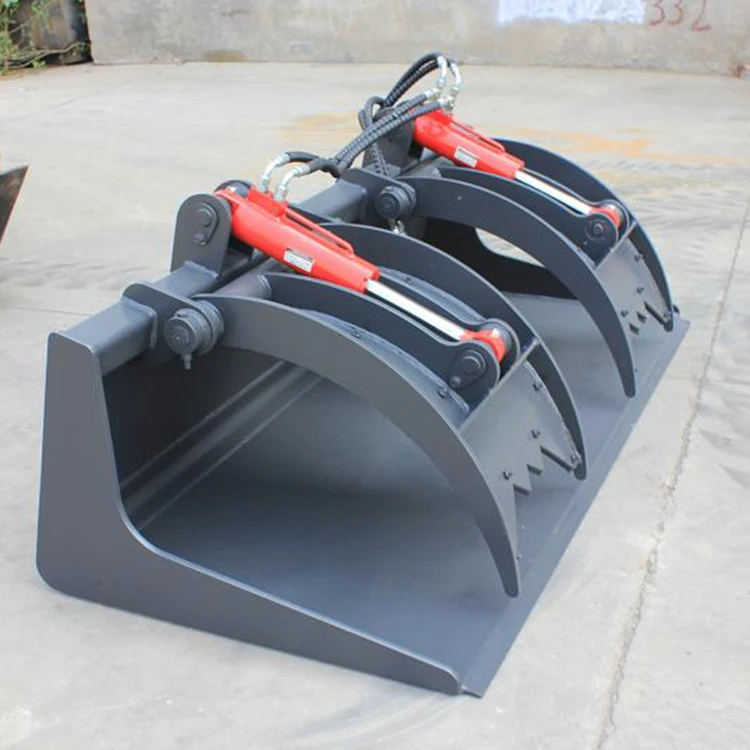 RSBM skid steer attachments wheel loader bucket Grab fork grass grapple for farm and garden