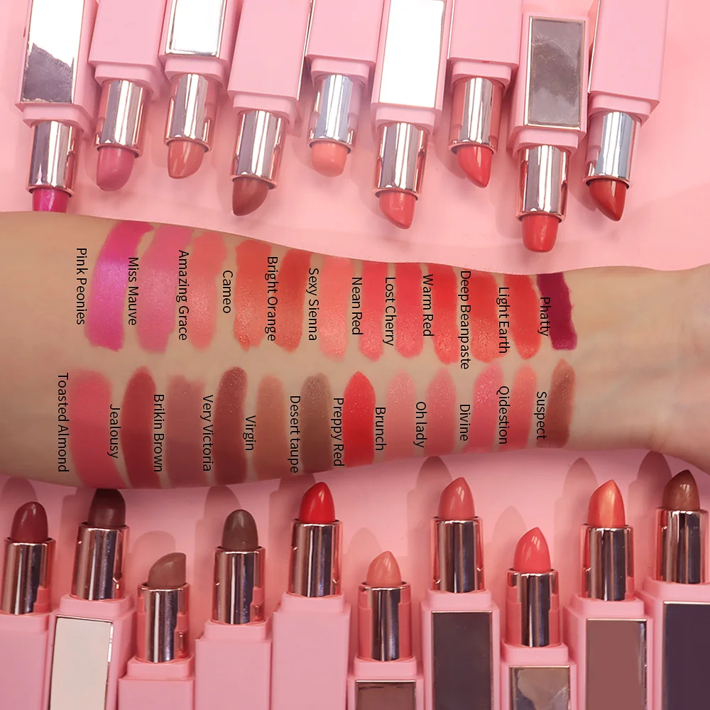 Wholesale New Nude Shiny Lip Stick Vendor Private Label Waterproof Pink Matte Cream Lipstick