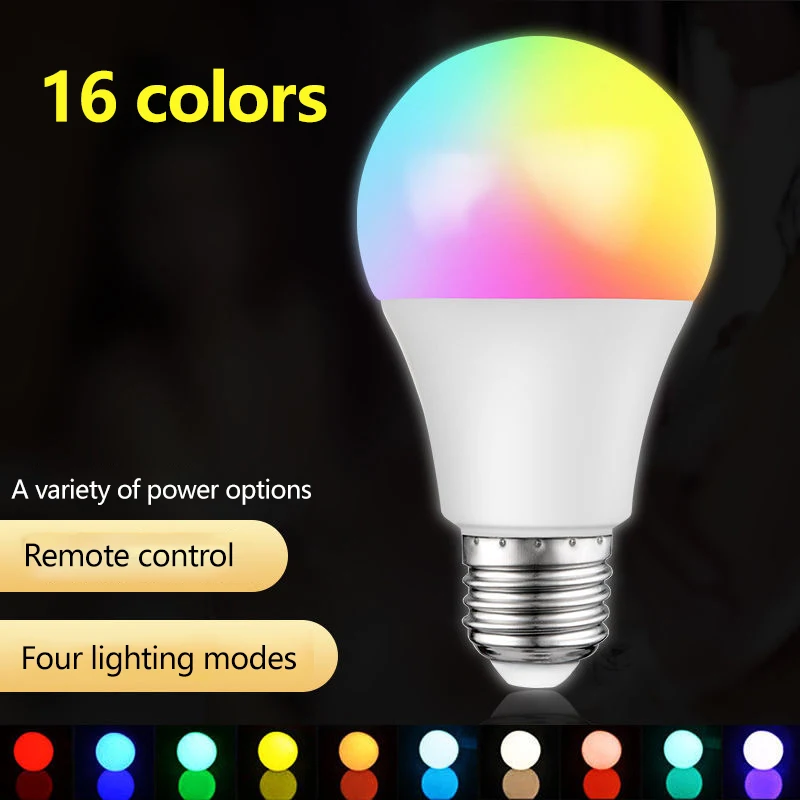 20 Вт Светодиодные Красочные лампы e27 винт RGB диммируемая лампа 16 видов цветов домашнего окружающего света умные лампочки с дистанционным управлением