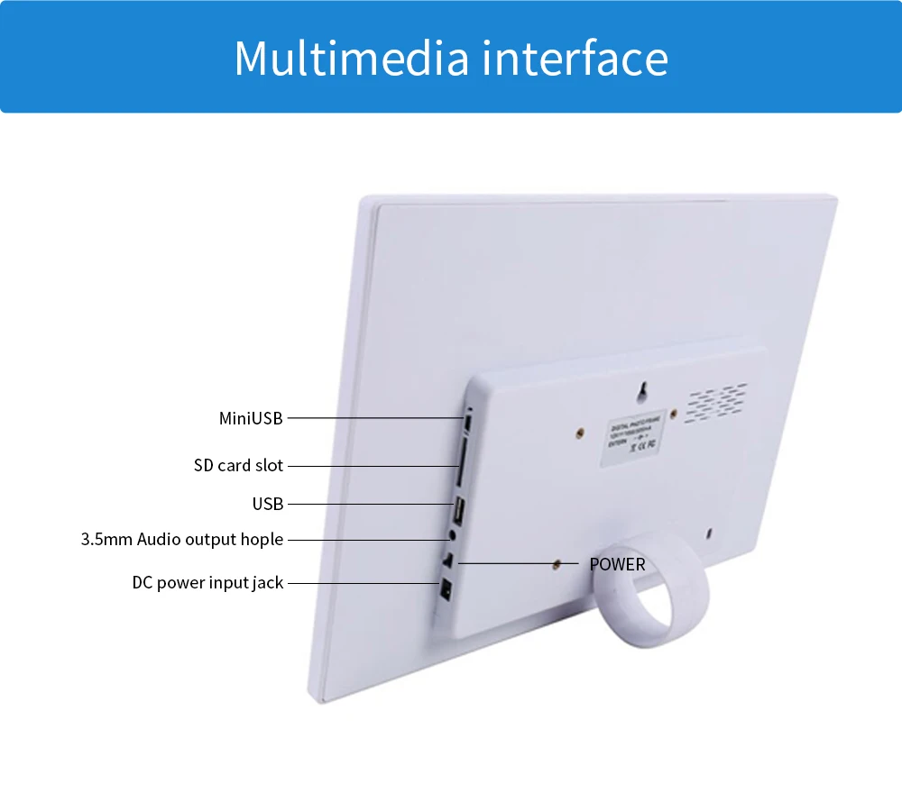 Indoor advertising player loop video playback VESA wall HD Front touch buttons built-in speakers 15 inch digital photo frame