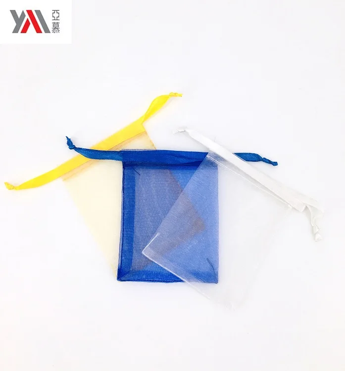 Wholesale high quality fashion Organza pouch drawstring bag with customized logo
