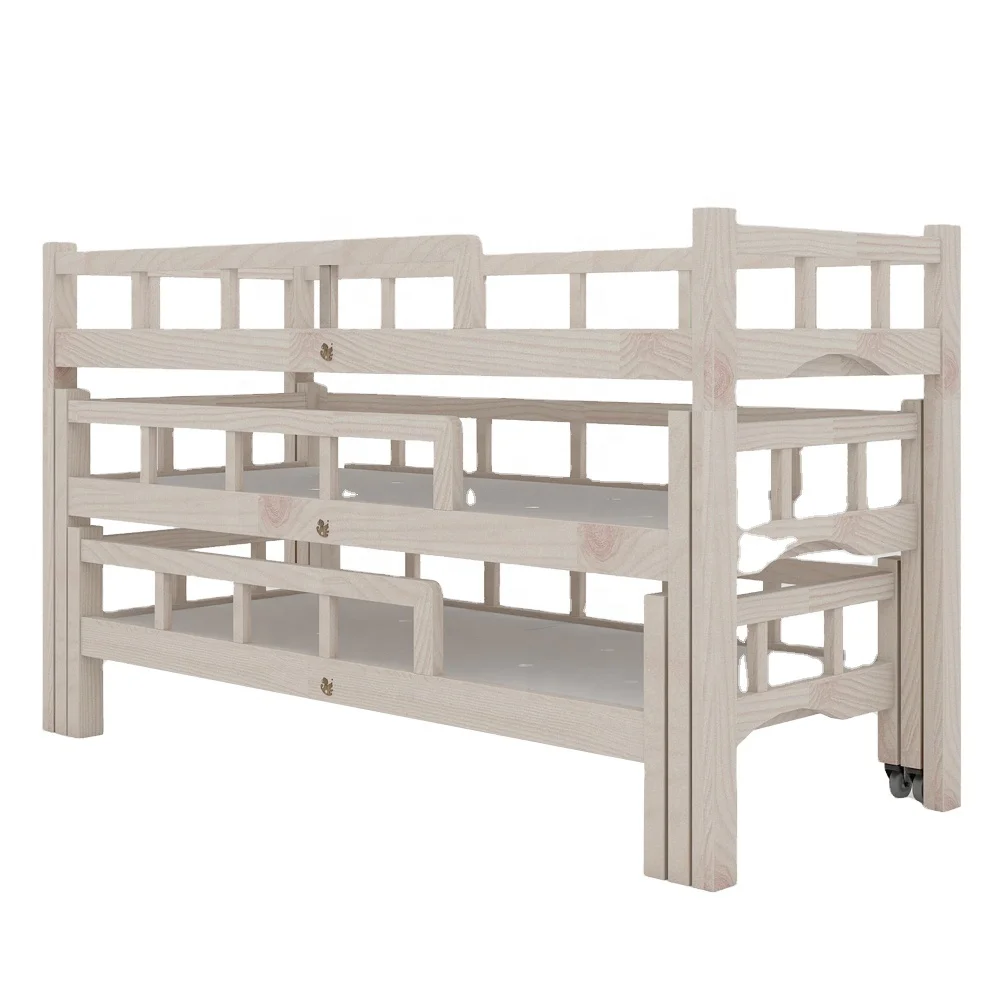 Pull Out Baby Bedroom Furniture Kids Bed Wood Children Single Double Bunk Multi-functional Invisible Folding Modern Wooden Beds