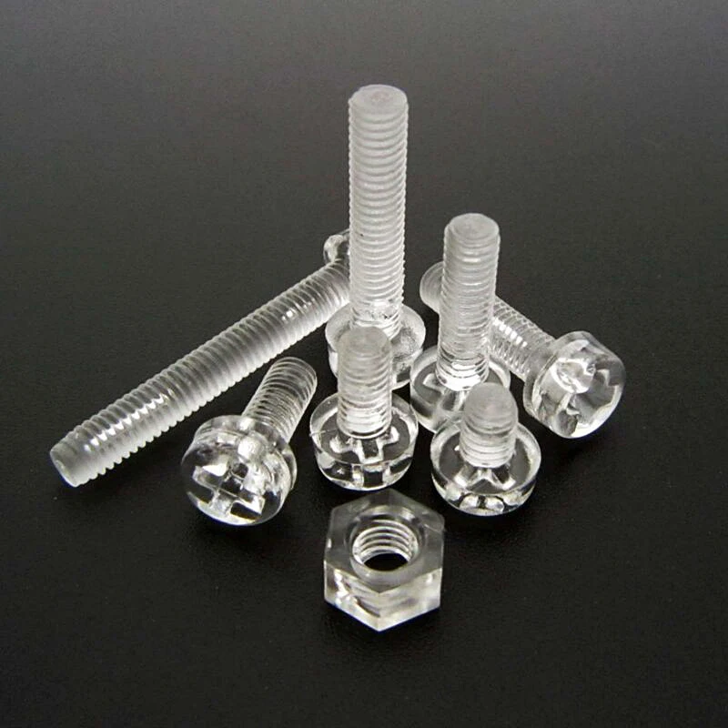 M2 M3 M4 M5 M6 M8 Acrylic Clear Plastic Nylon M3-M6 Round Phillips Head Screw Bolt + Nut
