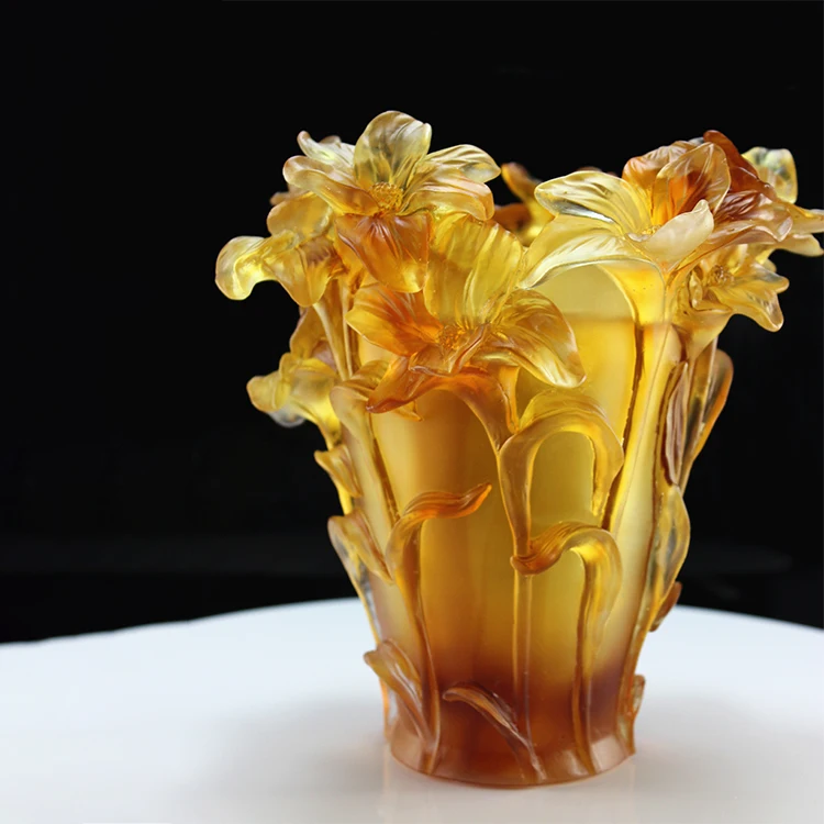 Fengming Custom Made Newest 6.2kg Glass Orchid Vase Incense Burner For Home And Office