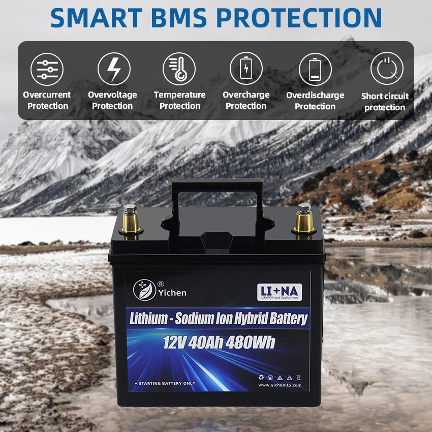 12V 40Ah LiFePO4 натрий ионный Гибридный автомобильный стартер аккумулятор новая технология для запуска автомобиля