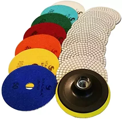 Manufactory 4 Inch 7 Steps Dry Polishing Pad For Granite Marble abrasive polishing pad polishing buffing pads