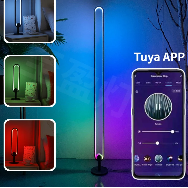 Home Decorations  Living Room Bedroom Floor Modern Table Lamp Smart APP Lamp Remote Control Night Light Rgb Standing Lamps