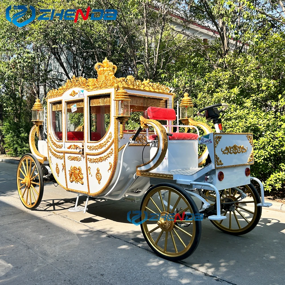 Royal Horse Drawn Style Carriage Trailer Electric From China Manufacturer Factory
