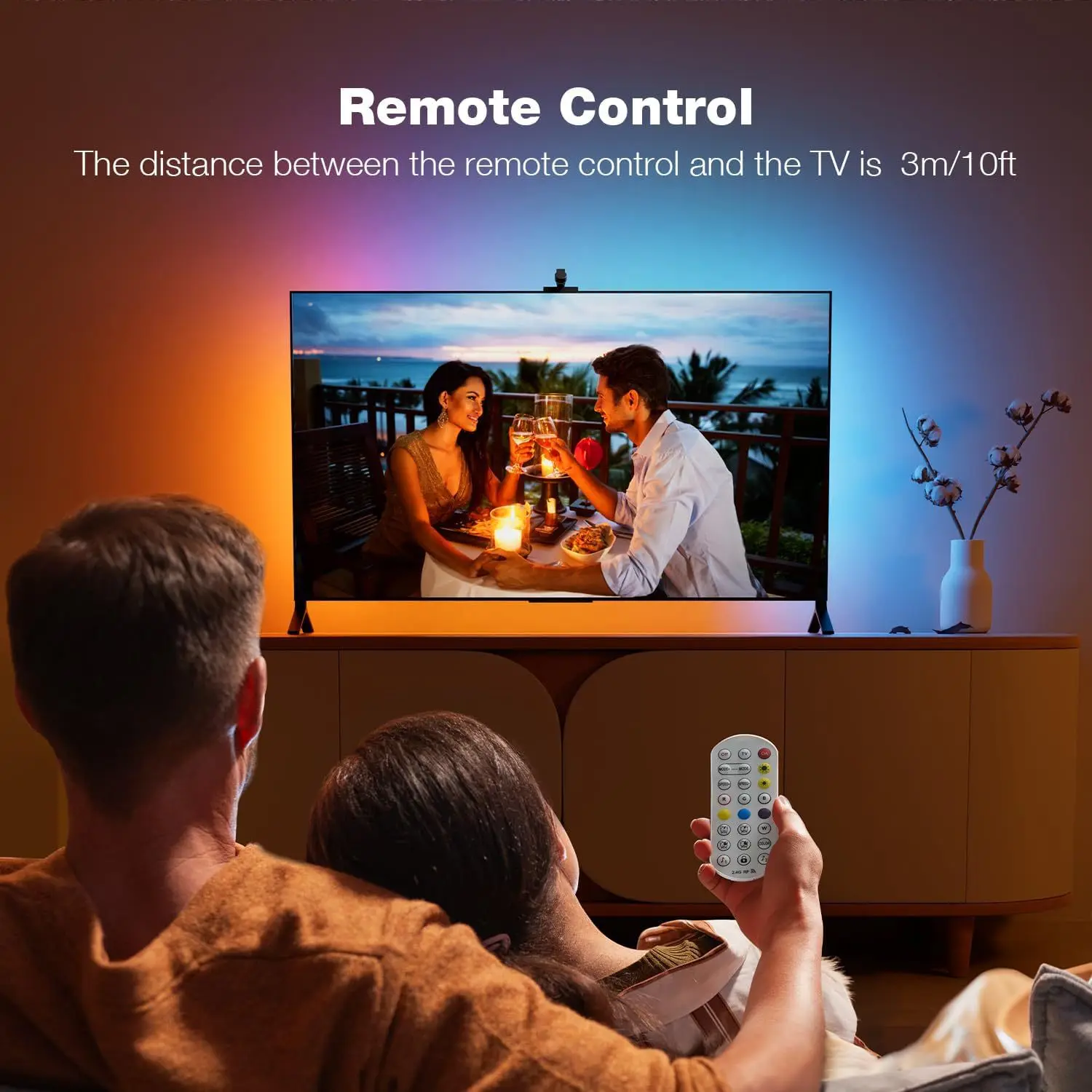 TV LED Lights Sync with Display Screen TV Backlight with AR Sensor Camera Music Sync App Control