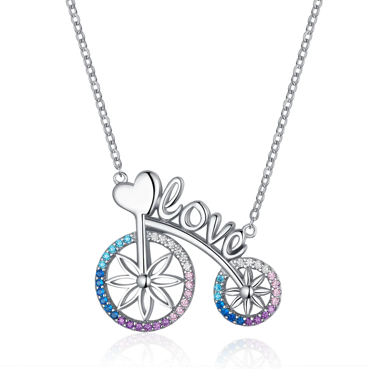 
product amazon Wholesale Fashion Jewelry, cute animal bike design colorful cz diamond silver 925 fashion jewellery 