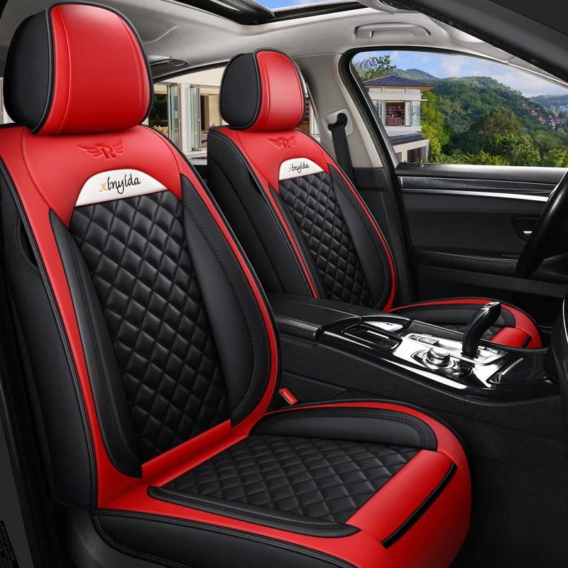 Custom Sports PVC Leather Full Set Comfortable Universal Cartoon Car Seat Cover For Vehicles