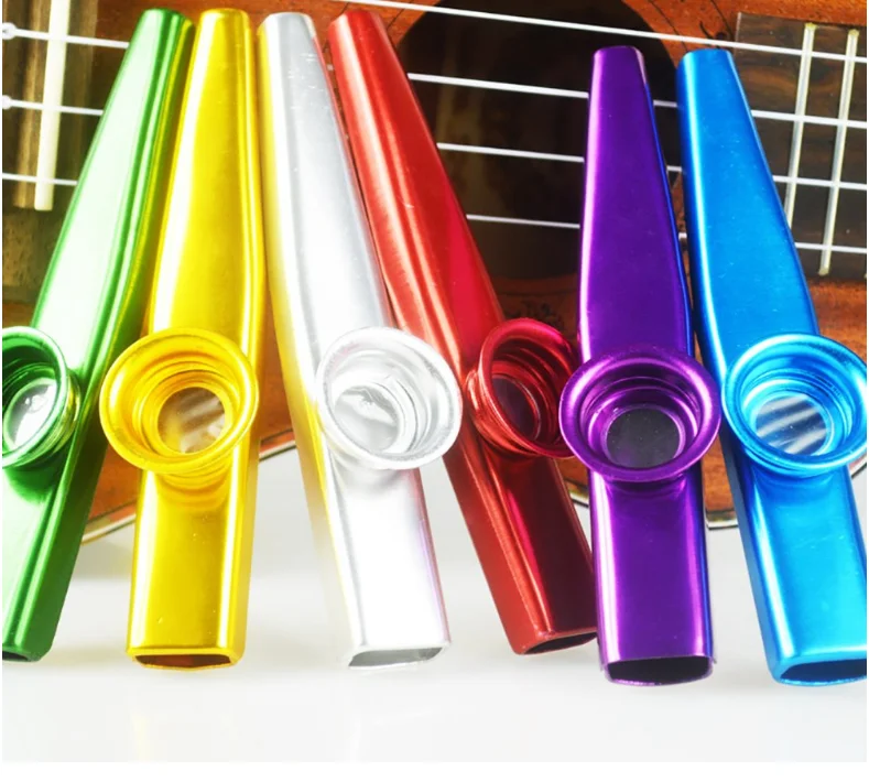 Colorful Metal Kazoo Musical Instruments Flutes Kazoo Diaphragms for Kids Music Lovers