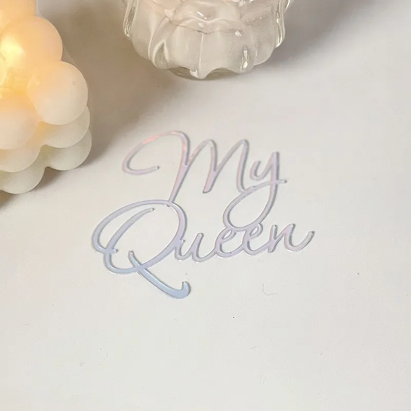 wholesale custom  happy birthday wedding celebration acrylic Cake insert vertical  baking  decoration  my queen  cake topper