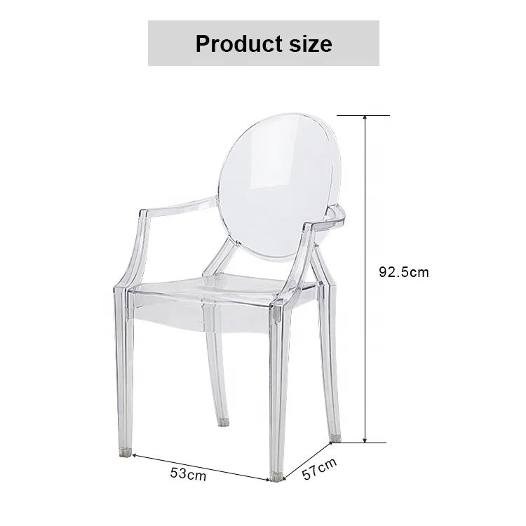 Wholesale Mid Century Furniture Modern Stackable Plastic Acrylic Transparent Clear Armchair Ghost Chair