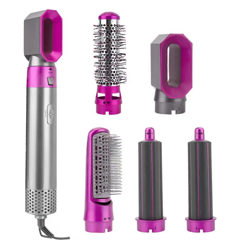 Secador De Pelo Customized Professional 5-in-1 Hot Air Comb Automatic Curling Iron Multi-Functional Hot Air Comb Set
