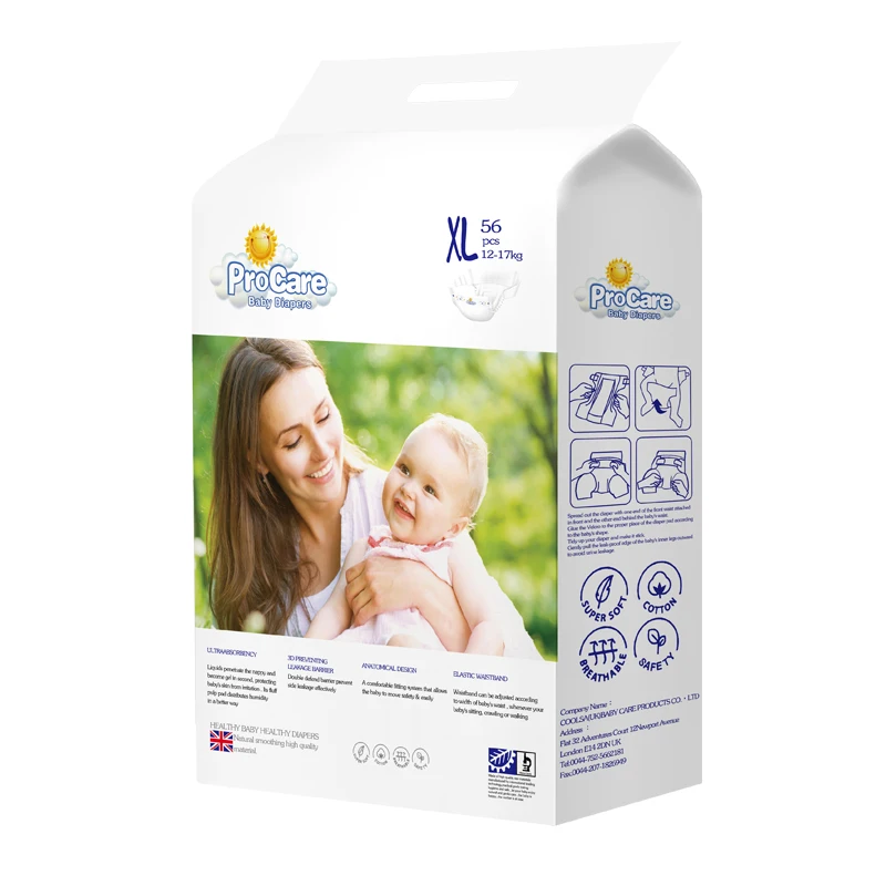 Big ear elastic waistband cotton non-woven baby nappy baby diaper