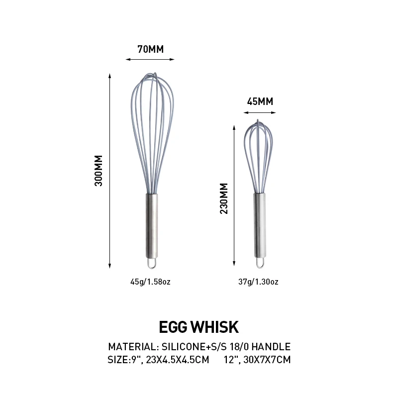 Hopesun Amazons Best Sellers Manual Silicone Egg Beater Custom Stainless Steel Egg Beater Whisk Parts Silicone Egg Beater