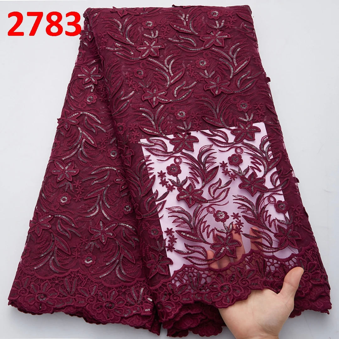 2783 Burnt Orange African Milk Lace Fabric With Rhinestones For Party Dress Embroidery Nigerian Tulle Net Lace With Appliques