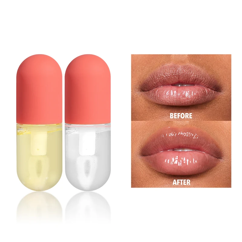 Best Selling Lip Plumper Gloss With Peppermint Oil Set Day and Night Double Repair and Lip Plumper