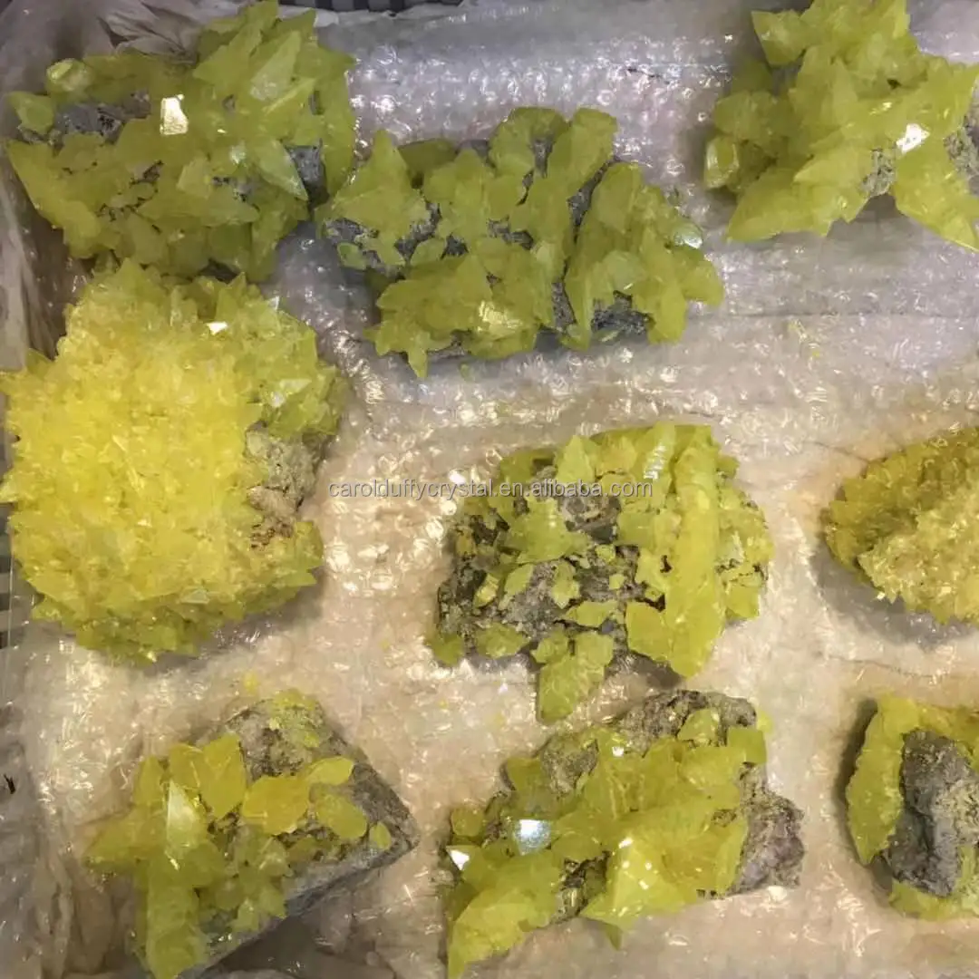 
Wholesale High Quality Natural Healing Stone Crystal Sulfur Sulphur Cluster Specimen for Decoration 