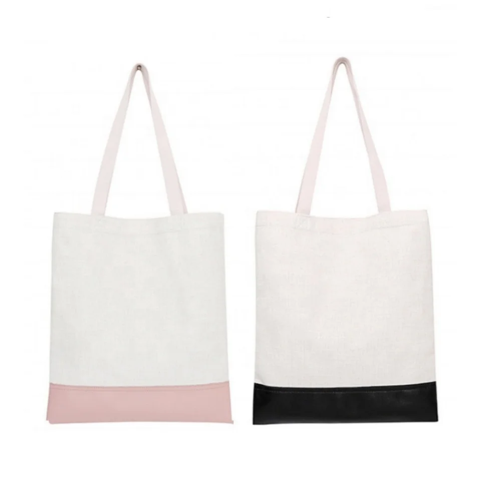 New Linen Leather Sole Thermal Sublimation Shopping Bag Blank For Printing Thermal Transfer Multi-color Shopping Bag Tote Bag
