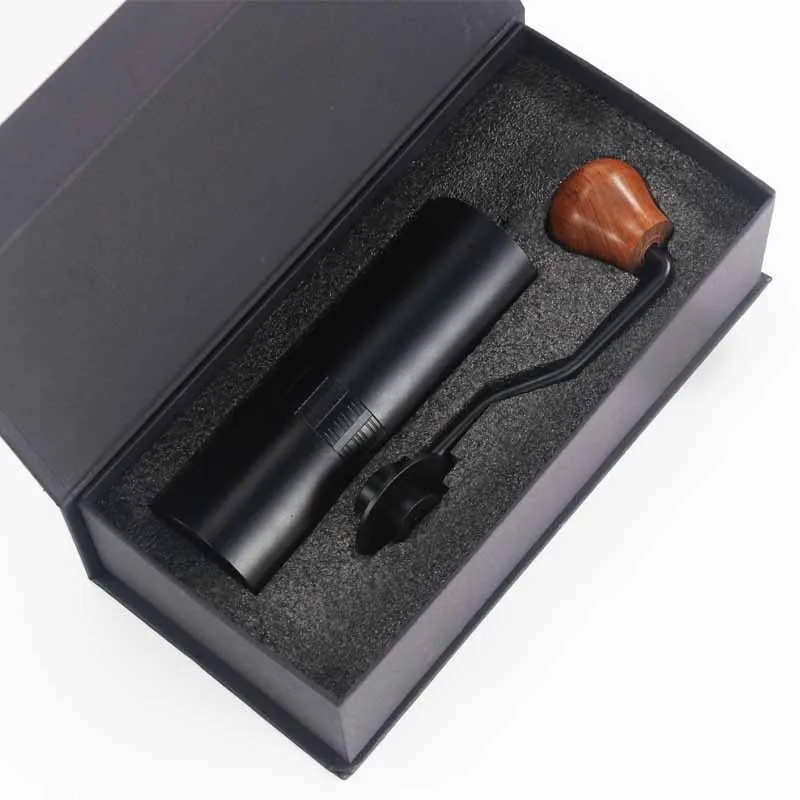 Wholesale Manual Stainless Steel Core Coffee Bean Grinder Wooden Handle Espresso hand crank Aluminum Coffee Grinder for gift