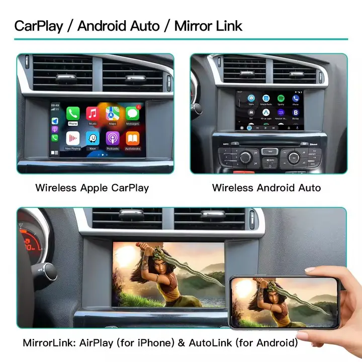 Автомобильный электронный интерфейс задней камеры для Peugeot 307 308 Android Auto Wireless Carplay стерео видео