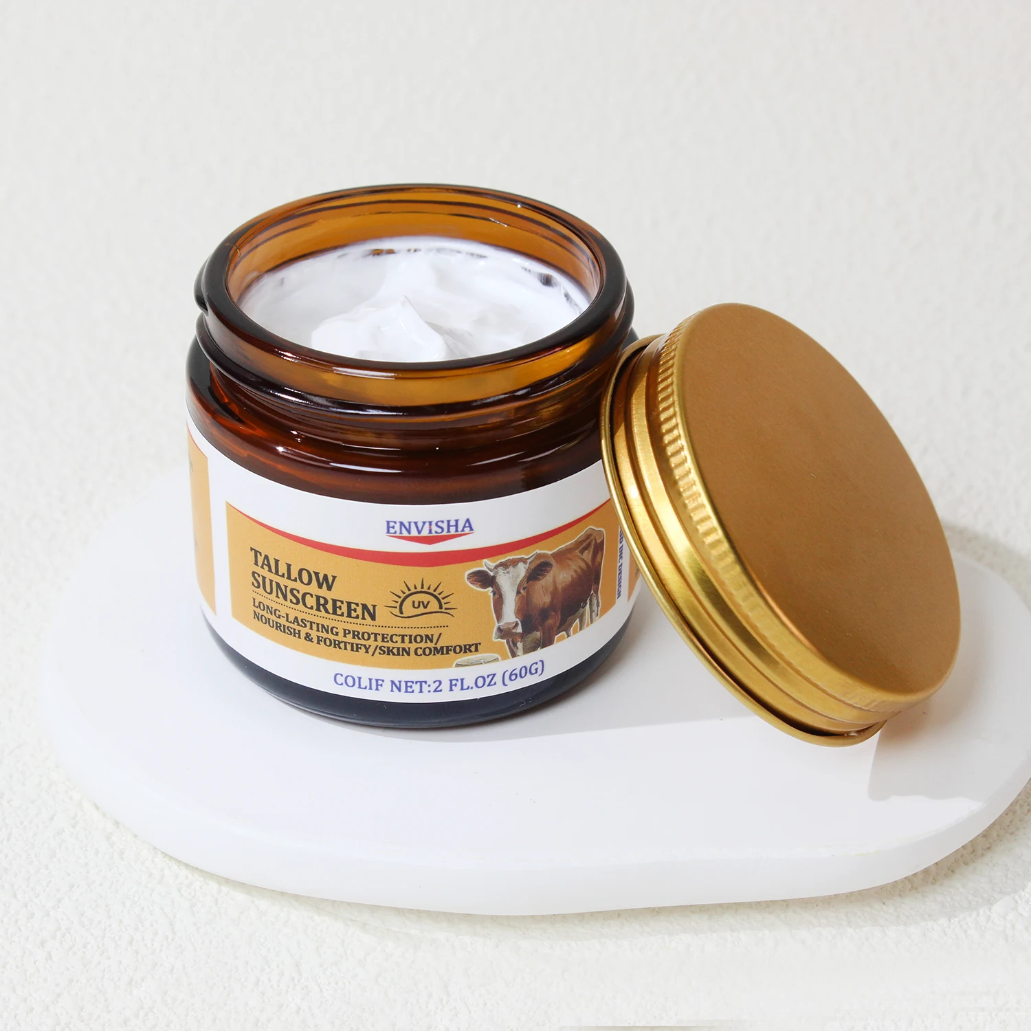 Factory Private Label Unscented Grass Fed Suncream Outdoor Body Face Sun Moisturizing And Smoothing Skin Tallow Sunscreen