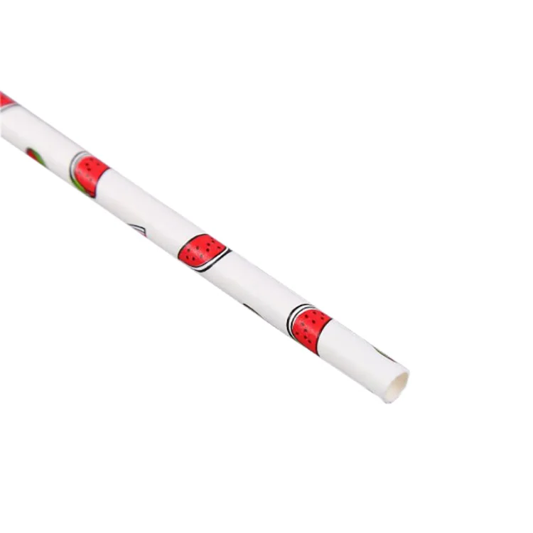Professional Colorful Biodegradable for Summer Watermelon Strawberry Apple Banana Fun Fruit Straws