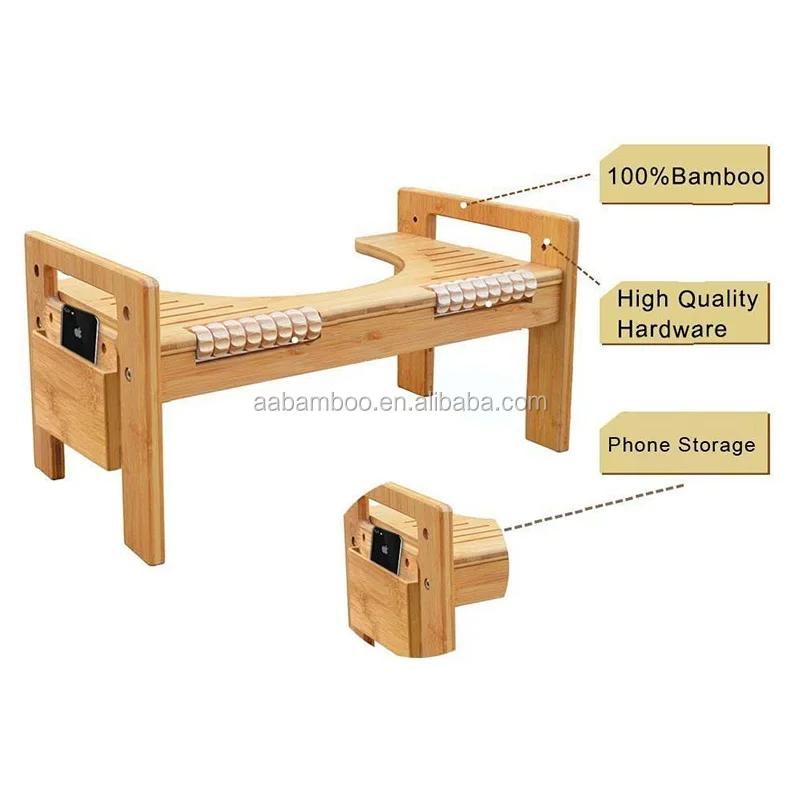 Adjustable And Portable Bathroom Bamboo Squatting Toilet Stool