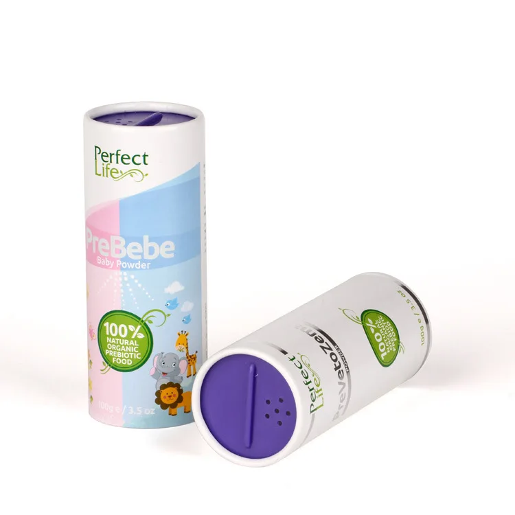 Cardboard food grade spice seasoning cylinder tube round kraft paper packaging box with custom embossed logo