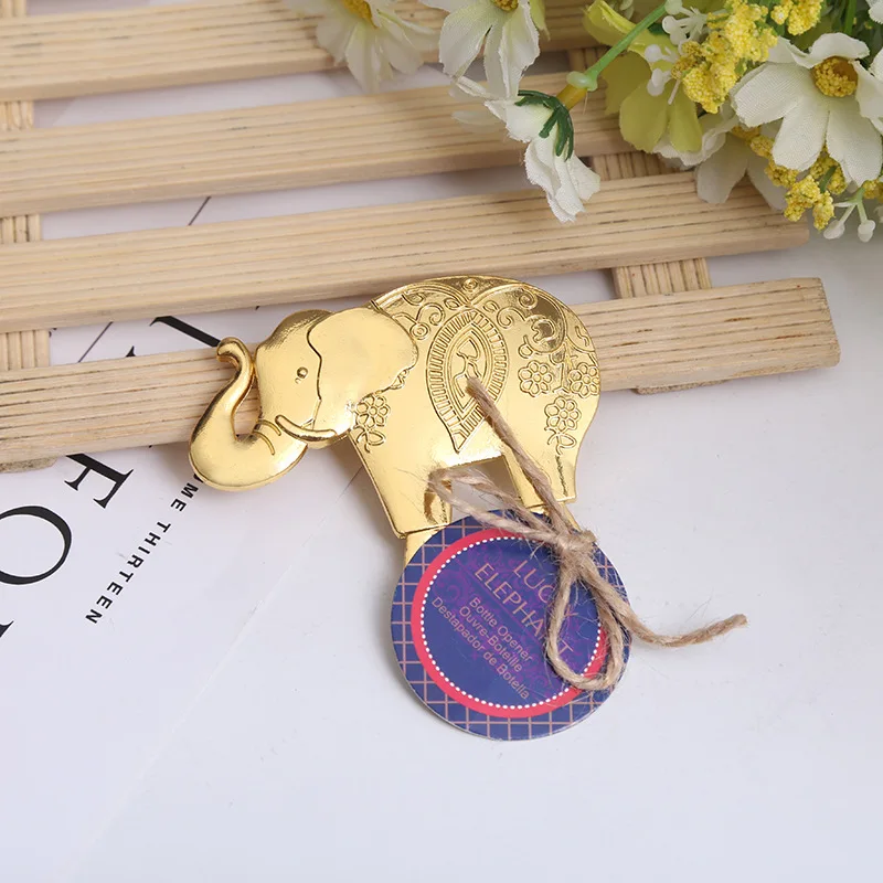 Hot Sale High Class Gold Elephant Wedding Beer Metal Bottle Opener