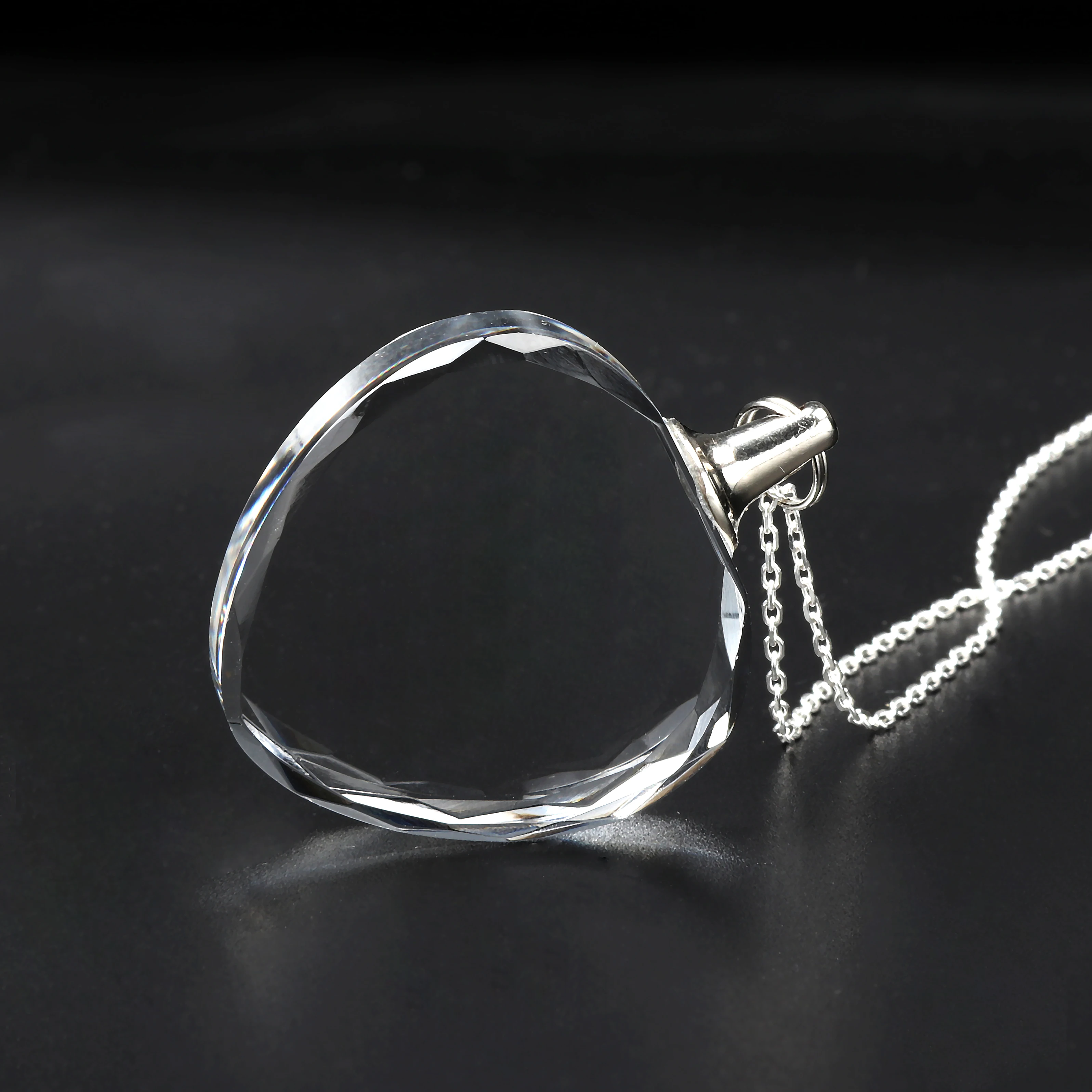 Crystal Necklace Blank for 3D Laser Engraving Personalized Customizable Pendant Jewelry