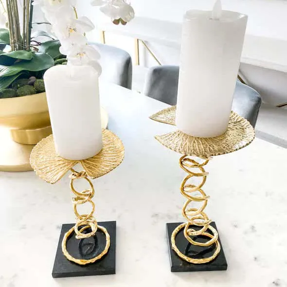 Gold Plating Metal Candle Stands2024 Latest Home Decor Products for Hotels & Restaurants 2024 Best Selling
