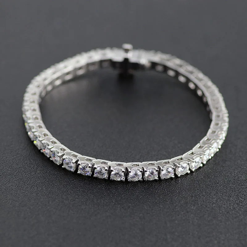 
Redoors 14k white gold bracelet round brilliant cut 4mm moissanite designs women 